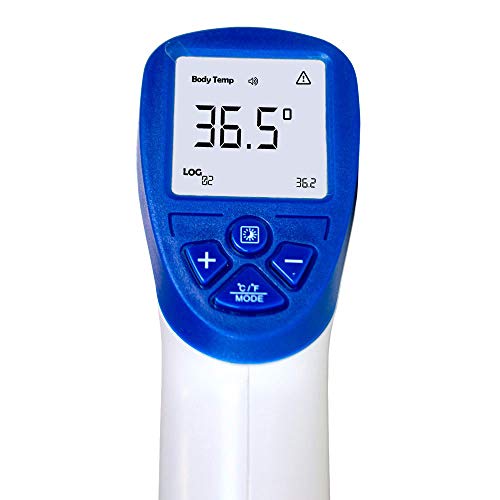 Mobiclinic, Termómetro digital infrarrojos sin contacto, termómetro digital de frente, Marca Española, termómetro infrarrojos adultos, Marcado CE, Pantalla LCD, Alarma de fiebre, Función de Memoria