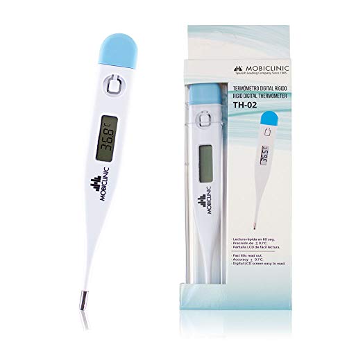 Mobiclinic, TH-02, Termómetro digital, Marca Española, Rígido, Alta precisión, Ligero, Fácil de transportar, Marcado CE, Termómetro digital, Medición de temperatura vía oral, Rectal y axilar