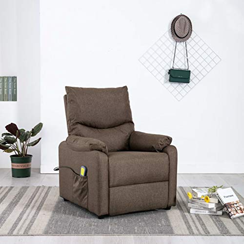 Montloxs Sillón de Masaje reclinable de Tela, Sillón Relax, Sillón Reclinable, Ideal Gente Mayor marrón