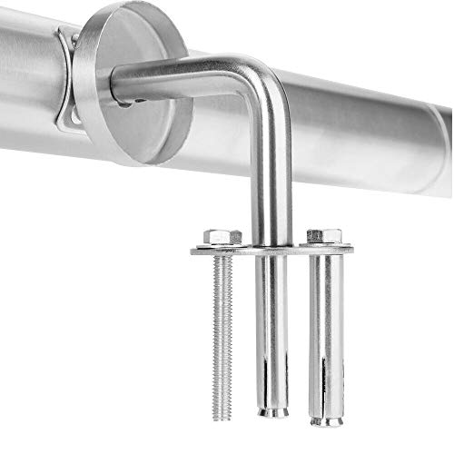 Monzana Pasamanos de acero inoxidable barandilla de pared para escalera 300 cm con soporte de pared resistente interior