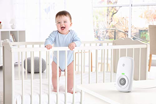 Motorola Baby MBP 24 Vigilabebés Audio Escucha bebes con pantalla, conversación bidireccional y monitoreo de temperatura, Blanco