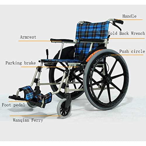 MSXBMSY LIGHT PLATIVO PUSH PUSH Silla de ruedas, aleación de aluminio for el hogar Reforzó a las personas mayores for ayudar a las personas, sillas de ruedas autónomas adultas