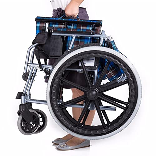 MSXBMSY LIGHT PLATIVO PUSH PUSH Silla de ruedas, aleación de aluminio for el hogar Reforzó a las personas mayores for ayudar a las personas, sillas de ruedas autónomas adultas