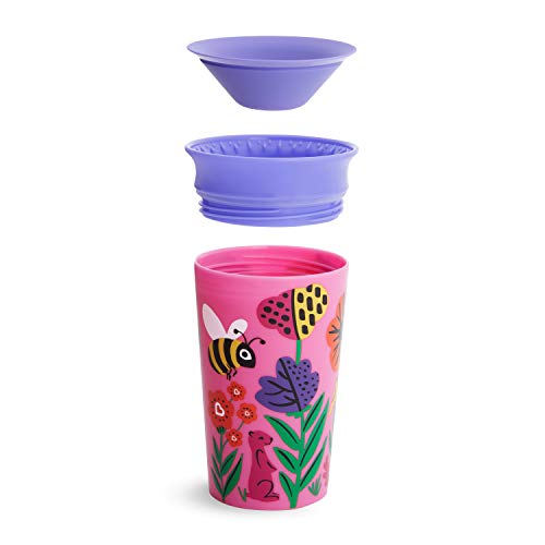 Munchkin Miracle 360 grados Wildlove - Vaso Antiderrames, Set de 2, Abeja/Lémur, 266 ml