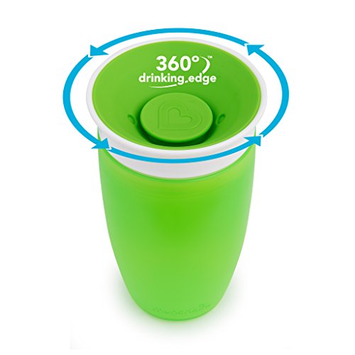 Munchkin Miracle 360° Vaso de Entrenamiento, Verde (Green), 296 ml