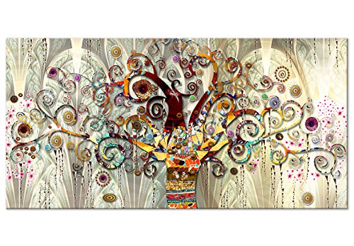 murando Cuadro en Lienzo Gustav Klimt 140x70 cm 1 Parte Impresión en Material Tejido no Tejido Impresión Artística Imagen Gráfica Decoracion de Pared Arbol Piedras Art l-A-0033-b-a
