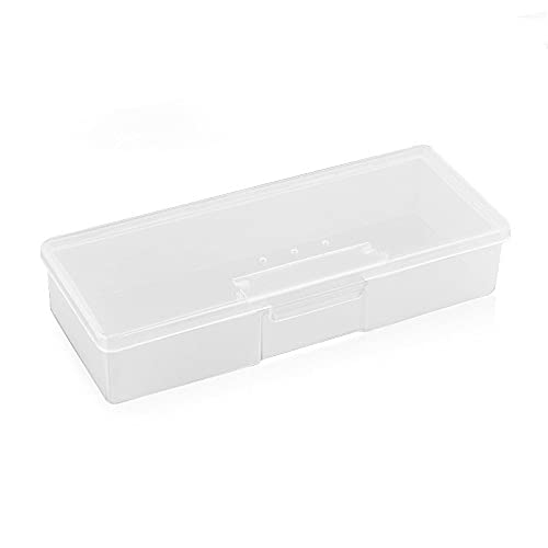 MUY Caja de uñas Rectangular de plástico vacío Transparente/cortaúñas/Pinzas/Cepillo/Lima/Caja de exhibición de Herramientas de Maquillaje Organizador de Armario Caja de Recuerdos para Mujeres