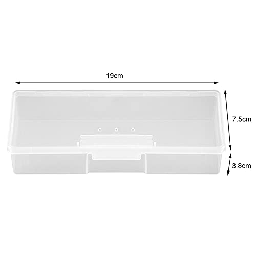 MUY Caja de uñas Rectangular de plástico vacío Transparente/cortaúñas/Pinzas/Cepillo/Lima/Caja de exhibición de Herramientas de Maquillaje Organizador de Armario Caja de Recuerdos para Mujeres