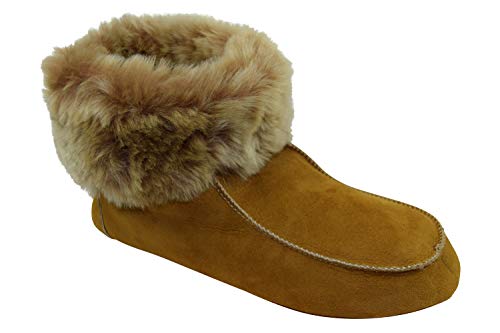 Naturasan Mocasines de piel de cordero para mujer con suela de piel, color Beige, talla 44 EU