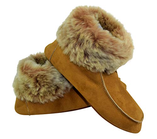 Naturasan Mocasines de piel de cordero para mujer con suela de piel, color Beige, talla 44 EU