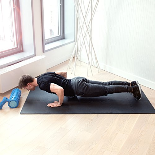 Navaris Alfombra puzle para Fitness - 20x Estera Antideslizante 30 x 30 x 1 CM - Colchoneta Protectora para Entrenamiento Deportivo de 1.8 M² - Negro