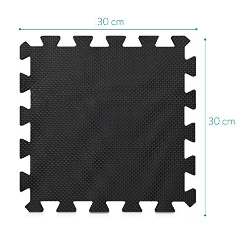 Navaris Alfombra puzle para Fitness - 20x Estera Antideslizante 30 x 30 x 1 CM - Colchoneta Protectora para Entrenamiento Deportivo de 1.8 M² - Negro