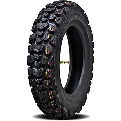 Neumático para Scooter 3.50-10 Neumático de Calle sin cámara para Todo Terreno Neumático para Scooter Todo Terreno de 3.50x10 para ciclomotor y Scooter eléctrico Delantero o Trasero para Llantas de