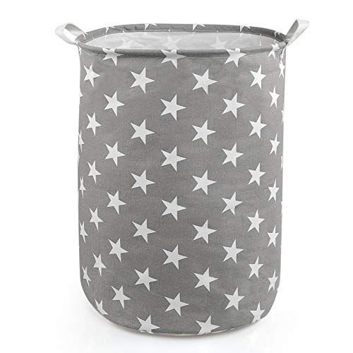 NEWSTYLE Cesto para la Colada,Plegable Cestas de Ropa Impermeable Algodón de Lino Bolsas Almacenamiento para Colada Tela Grande Cestos con Asa Cordón para Juguete Ropa Sucia