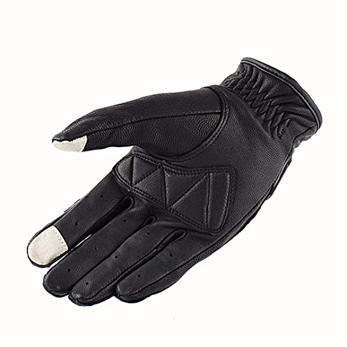 NICETOW Luvas de Motocicleta de Couro Masculino para Scooter Luvas de Motocicleta Luvas de verão para corridas Todo-o-Terreno