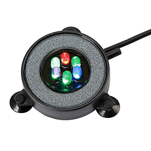 NICREW Acuario Aire Piedra, Burbujas Acuario Luces Sumergibles para Peces, Luz del Acuario Cambio de Color Automático Decoración de LED Luces Sumergibles con Filtro para Burbujas