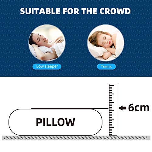 NOFFA Almohada Baja Altura Adultos, Almohada Fina Viscoelastica 60 cm Cervicales Dormir Boca Abajo, Almohada Plana Delgada Cervical Niños Adolescente