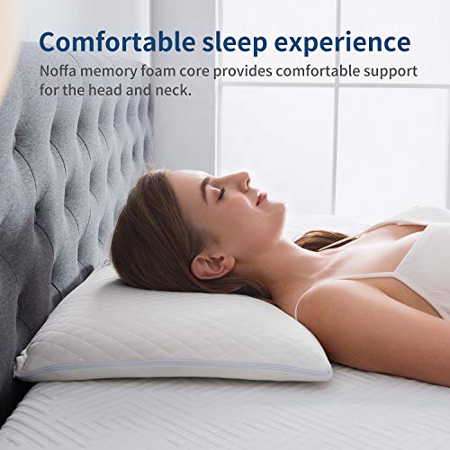 NOFFA Almohada Baja Altura Adultos, Almohada Fina Viscoelastica 60 cm Cervicales Dormir Boca Abajo, Almohada Plana Delgada Cervical Niños Adolescente