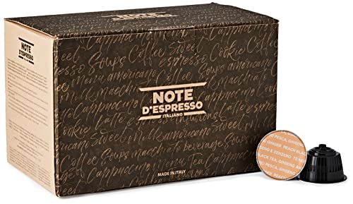 Note d'Espresso - Cápsulas de Té Negro con Melocotón, Ginseng y Jengibre - Compatibles con Cafeteras NESCAFE'* DOLCE GUSTO* - caps