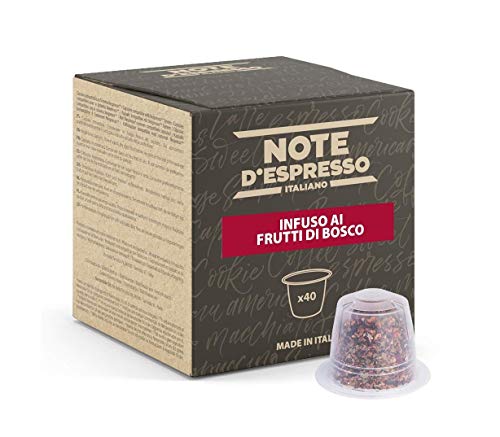 Note d'Espresso - Frutas del Bosque - Cápsulas de Tisana Compatibles con Cafeteras NESPRESSO* - 40 caps