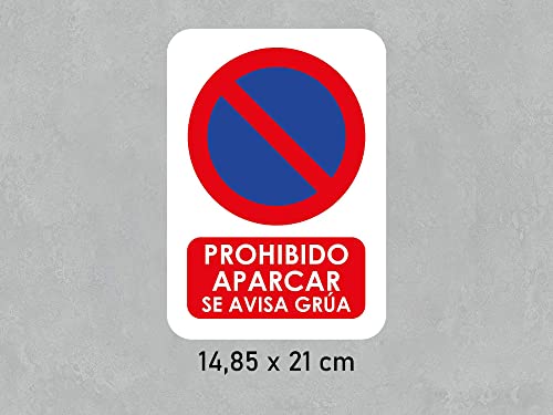 Oedim Señal Se Avisa Grua, 14,85x21cm, Señaletica en Material Aluminio Blanco Resistente de 3mm, Duradera y Económica