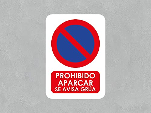 Oedim Señal Se Avisa Grua, 14,85x21cm, Señaletica en Material Aluminio Blanco Resistente de 3mm, Duradera y Económica
