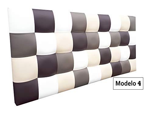 ONEK-DECCO Cabecero de Cama tapizado en Polipiel de Dormitorio Mod. Kansas Patchwork,Acolchado de Espuma Varias Medidas, Cama de niño, Juvenil y Matrimonio (120X70, Modelo 1)