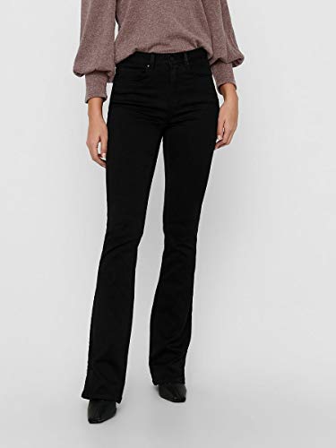 Only Onlroyal High Sweet Flared 600 Noos Vaqueros evasé, Negro (Black Black), 36 /L34 (Talla del Fabricante: Small) para Mujer