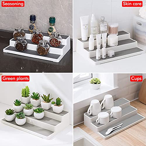 Organizador de Estante de Especias, Estante de 3 Niveles para Condimentos, Estantes de Almacenamiento Antideslizantes para Cocina, Armario, Cosméticos Almacenamiento