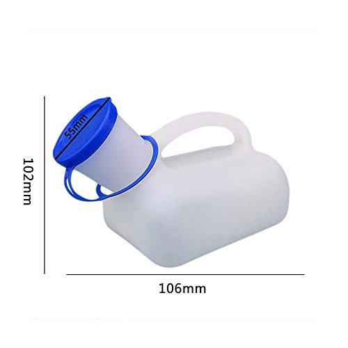 Orinal portátil para hombre y mujer, 1000 ml, urinario de emergencia con asa, viaje, camping, viajes, exterior, coche, viaje, portátil, para hombres/mujeres/niños