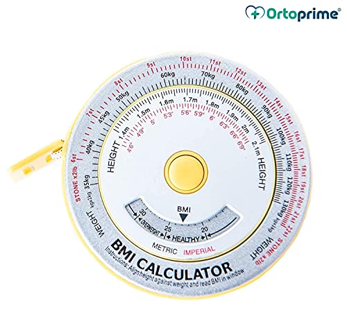 OrtoPrime Cinta Métrica corporal Profesional Nutricionista IMC – Indice medidor de grasa – Cinta antropométrica BMI – Cinta métrica Anatómica 150 Centímetros