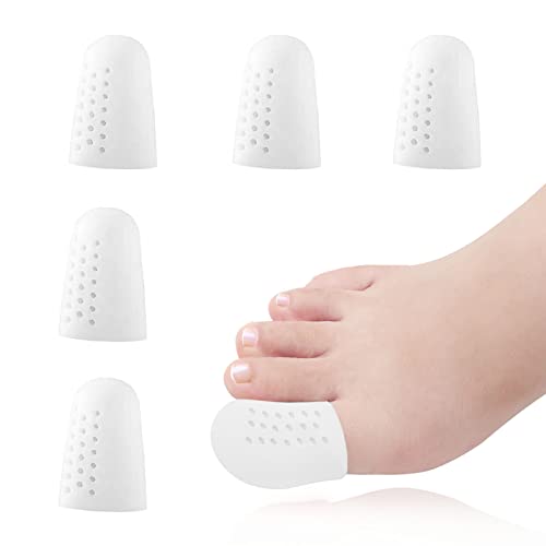 otutunProtector Dedo Gordo Pie, 5 Piezas Punteras de Silicona para Dedo Gordo Gel Protector Dedo Gordo Pie, Protectores de Dedos Grandes para los Dedos del Pie, Transpirables, para Callos, Ampollas