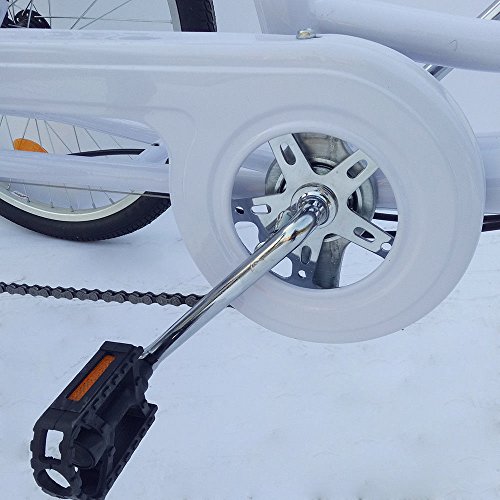 OUBAYLEW Triciclo para adulto de 24 pulgadas, 3 ruedas, 6 velocidades, para adulto, biciclo triciclo, cruise con zapatilla, color blanco