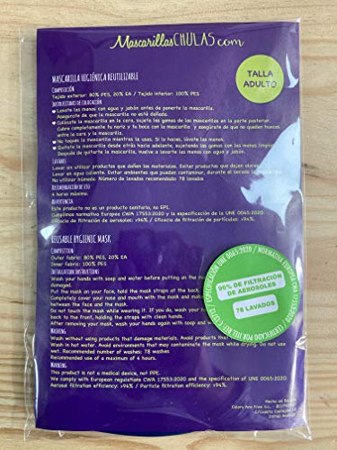 Pack semanal de 7mascarilla tela homologada - NIÑO MAYOR - mascarillas tela homologadas lavables y mascarilla reutilizable - mascarillas reutilizables homologadas - Talla Infantil
