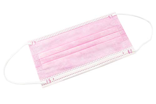 PAIDE P Mascarillas Higiénicas Desechables Adultos de Un Solo Uso, 3 capas 50 unidades. Ajustable por la parte de la nariz. (Rosa)