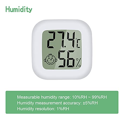 PAIRIER 3 Piezas Mini Termómetro Higrómetro Digital Monitor del Indicador medidor de Humedad para el Hogar Oficina Sala de bebés Guardarropa