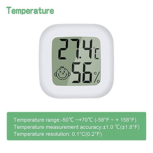 PAIRIER 3 Piezas Mini Termómetro Higrómetro Digital Monitor del Indicador medidor de Humedad para el Hogar Oficina Sala de bebés Guardarropa