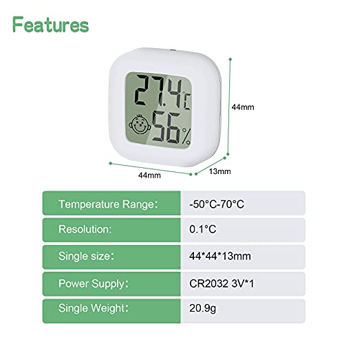 PAIRIER 3 Piezas Mini Termómetro Higrómetro Digital Monitor del Indicador medidor de Humedad para el Hogar Oficina Sala de bebés Guardarropa