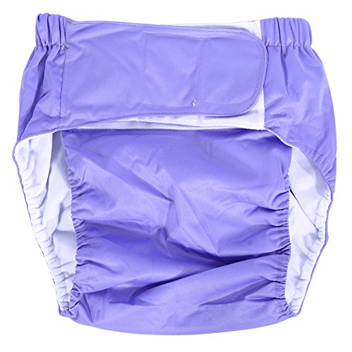 Pañal Adulto -1PC lavable pañal de tela ajustable pañal adulto reutilizable incontinencia transpirable pañal pantalones 6 colores(púrpura brillante)