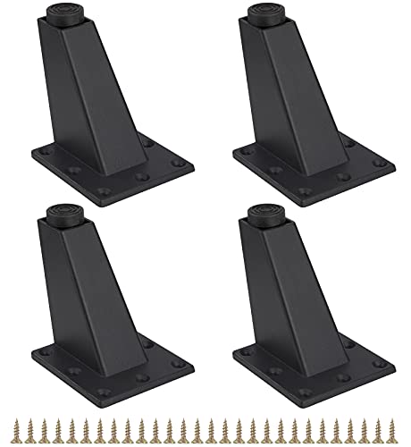Patas para Muebles Patas de Mesa Triangulares Pies Ajustables de Aleación de Aluminio con Tornillos para Sofá Mueble de TV 4 Piezas