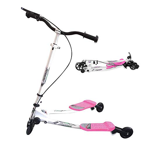 Patinete Scooter de 3 Ruedas Swing Scooter Plegable Altura Ajustable, para Niños de 5 +/Adolescentes