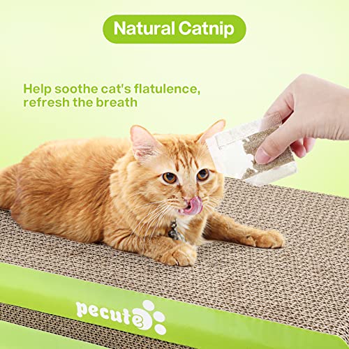 Pecute Rascador para Gatos con Hierba Gatera Alfombrillas de Cartón Rascador de Gato de Repuesto 2 Piezas