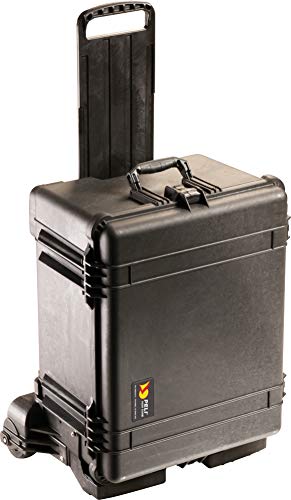 PELI 1620M Maleta estanca con asa retráctil y Ruedas Todo Terreno, IP57 Resistente al Agua y al Polvo, 72L de Capacidad, Fabricada en EE.UU, sin Espuma, Color Negro