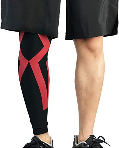 PengGengA Unisex Rodilleras Compresión, Rodilleras Deportivas Para Crossfit, Motocross, Voleibol, Bicicleta, Baloncesto Negro Rojo M
