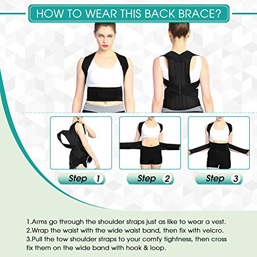 PINCOU Férulas para Espalda, Corrector de Postura para Espalda, Corrector de Espalda Ajustable para Hombre y Mujer, Corrector de Postura Full Lumbar Cinturón para el Cuello, Mejorar Mala Postura-M