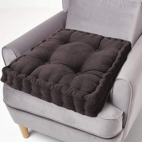 ping bu Cojín de algodón para asiento elevador, grueso cuadrado, cojines de asiento grandes, firmes de 50 cm para sillón, jardín, silla de adultos (45 x 45 cm, gris oscuro)