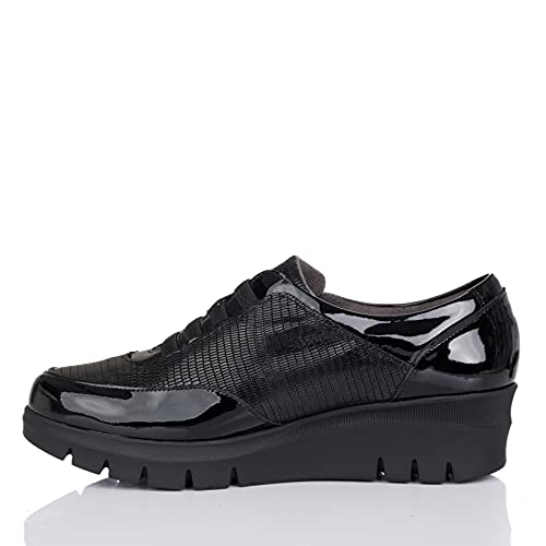 PITILLOS 1113 Zapato Elasticos CUÑA Mujer Negro 37