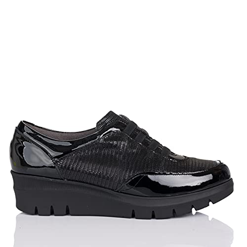 PITILLOS 1113 Zapato Elasticos CUÑA Mujer Negro 37