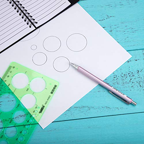 Plantillas de medición,5 piezas plantillas de dibujo geométricas verdes,plantillas de plástico para medir reglas círculo geométrico plantillas de dibujo para suministros de oficina y escuela