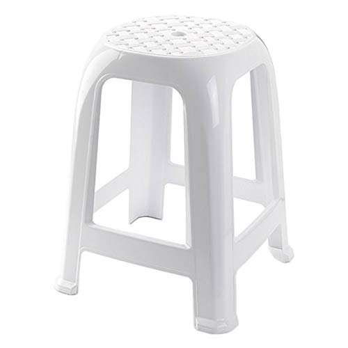 Plastic Forte -Taburete Plástico Blanco Taburete resitente plastico para baño coci etc 37 x 37 x 46,5 cm